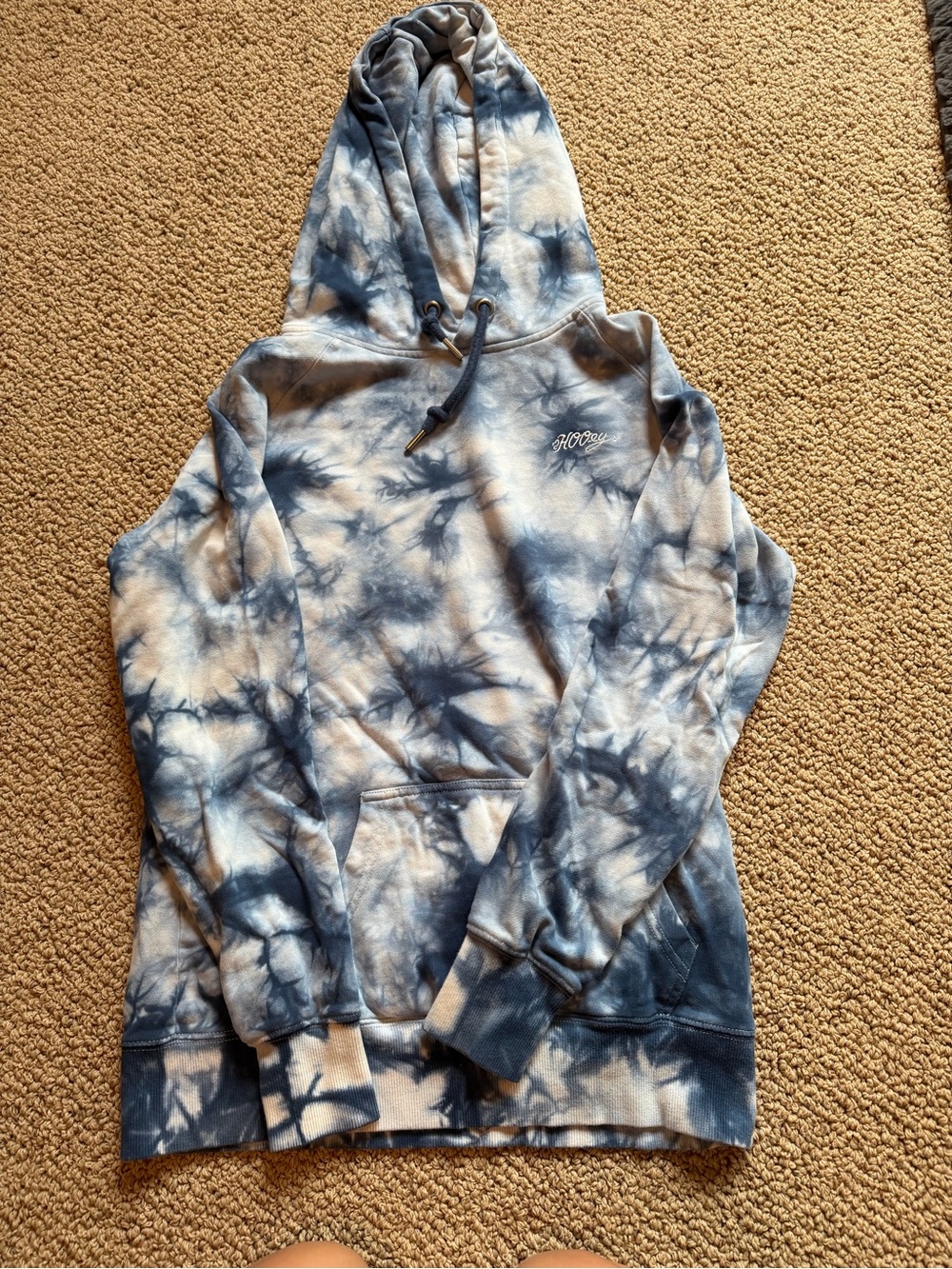 Hooey Light Blue & Cream Tie-Dye Hoodie